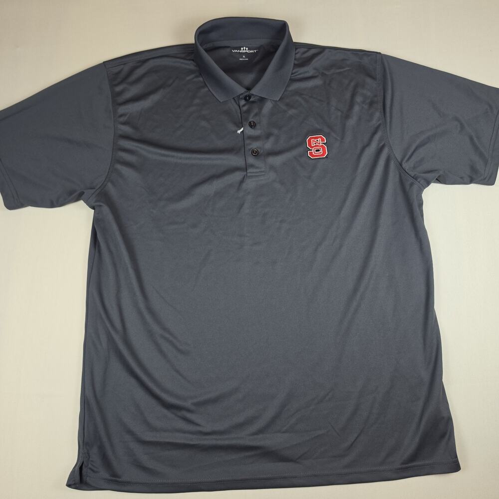 VanSport NC State Wolfpack Polo Shirt Men's XL Gray Embroidered NCAA
